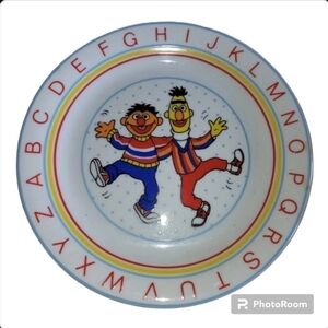 SESAME STREET Bert & Ernie Alphabet Plate Japan